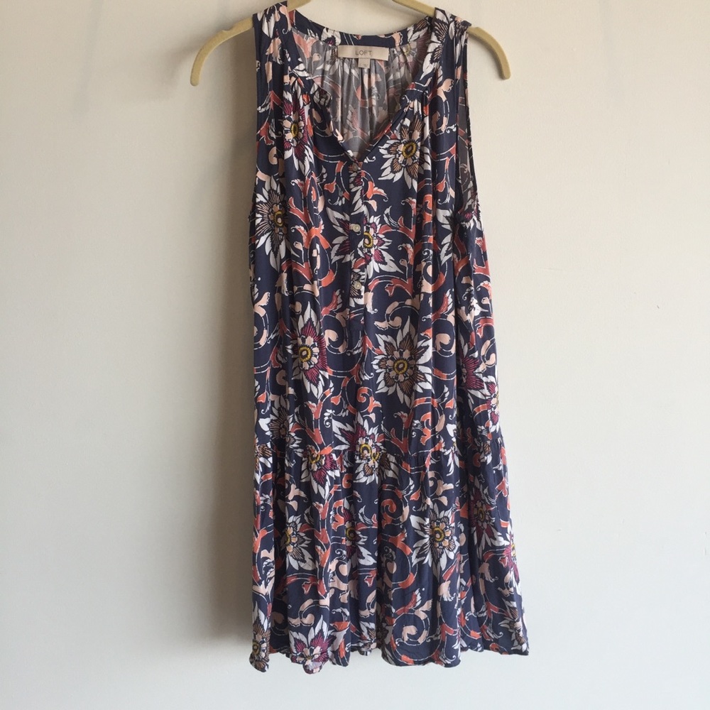 LOFT Patterned Dress Like NEW